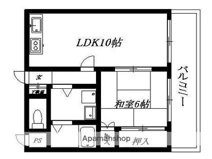大正メゾン(1LDK/3階)の間取り写真