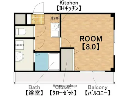 グレースフルレジデンス阿倍野(1K/4階)の間取り写真
