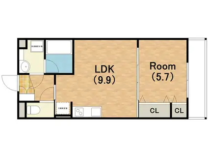 ハーティソフィア(1LDK/3階)の間取り写真