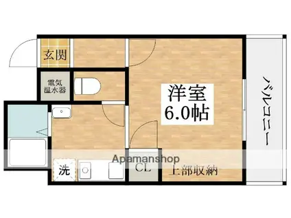 スリーエイトハイツ(1K/2階)の間取り写真