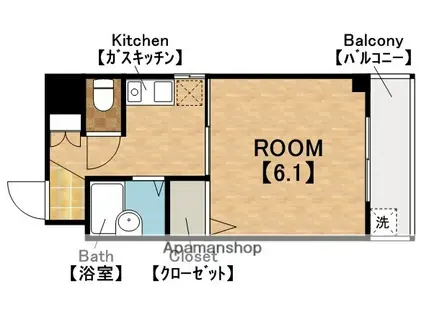 カーサ・フロムファースト(1K/5階)の間取り写真