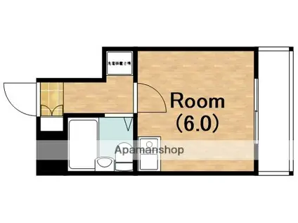 マンション輝(ワンルーム/4階)の間取り写真