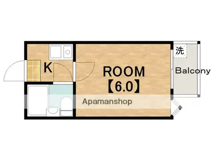 トアアルディ駒川(1K/2階)の間取り写真