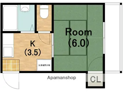 ドエルテンヨー(1K/1階)の間取り写真
