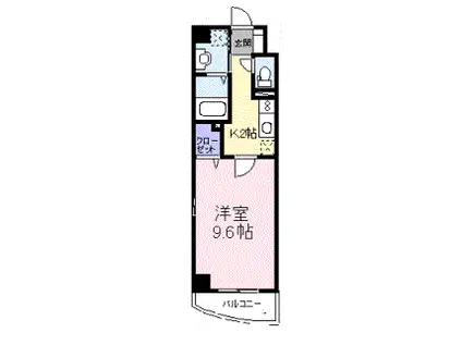 エテルノソーレ(1K/6階)の間取り写真