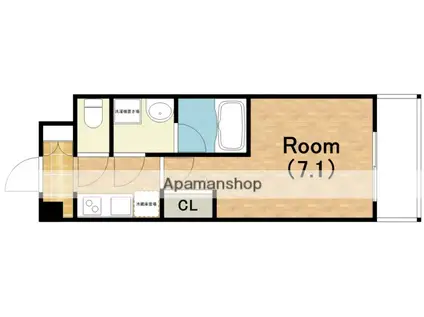 ミリアン四天王寺夕陽丘2(1K/3階)の間取り写真