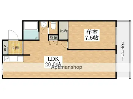 メゾンドール天王寺(1LDK/3階)の間取り写真
