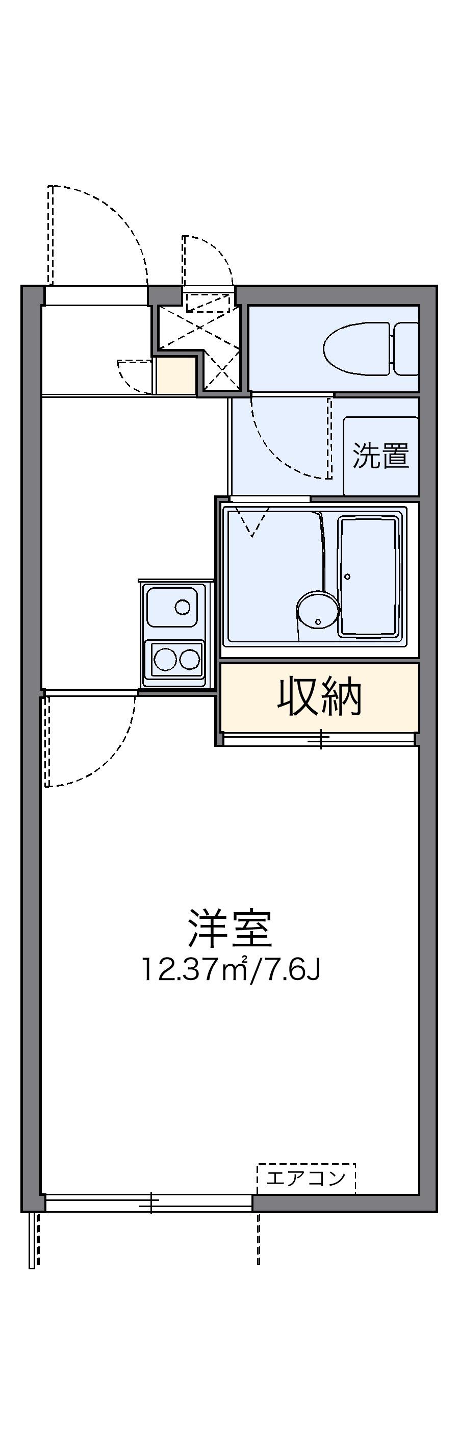 レオパレス北三国丘(1K/1階)の間取り写真