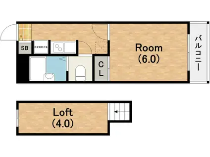 レオパレスEFFORT(1K/1階)の間取り写真
