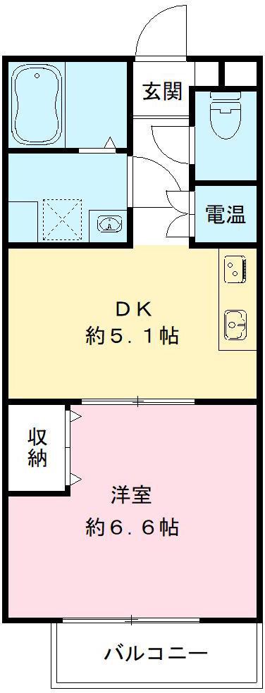エルメゾン長曽根(1DK/1階)の間取り写真