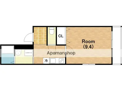 フジパレス北加賀屋Ⅱ(1K/3階)の間取り写真