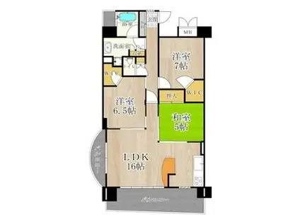 マスターズレジデンス道頓堀II(3LDK/8階)の間取り写真