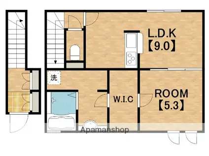 IRIE(1LDK/2階)の間取り写真