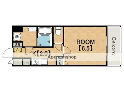 UーRO鶴橋駅前(1K/8階)の間取り写真