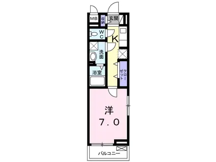 プリティー堺(1K/3階)の間取り写真