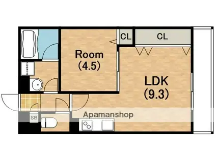 KTIレジデンス阿倍野(1LDK/1階)の間取り写真