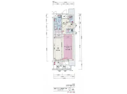 プレサンス心斎橋ニスト(1LDK/13階)の間取り写真