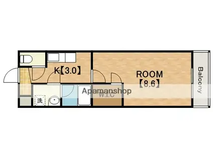 セレーナ住之江Ⅱ番館(1K/2階)の間取り写真