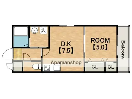 フジパレス住ノ江駅南1番館(1DK/3階)の間取り写真