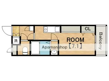 アビーコリーヌ(ワンルーム/1階)の間取り写真