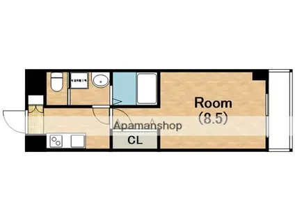 レクシア平野DUO(1K/9階)の間取り写真