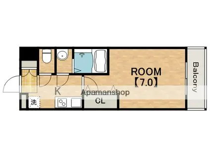 LUXE今里Ⅱ(1K/10階)の間取り写真