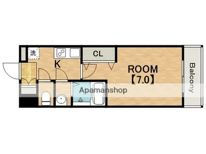 LUXE今里Ⅱ(1K/4階)の間取り写真