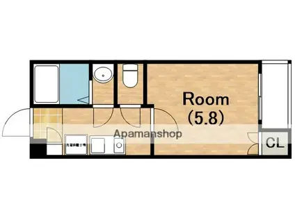 ラルーチェ杉本町(1K/2階)の間取り写真