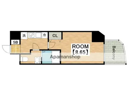 大阪プレステージアコモデーション(1K/6階)の間取り写真