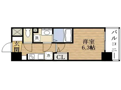 アドバンス天王寺南パキラ(1K/10階)の間取り写真