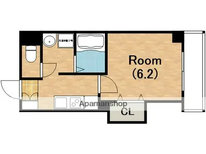 みおつくし岸里Ⅱ(1K/9階)の間取り写真