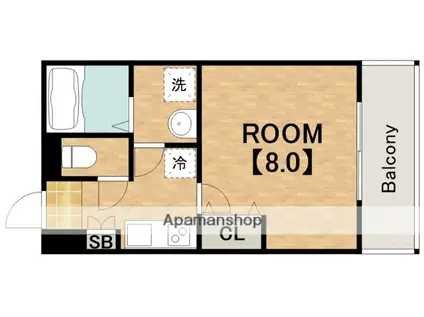 LIVIAZ OSAKA イースト(1K/1階)の間取り写真