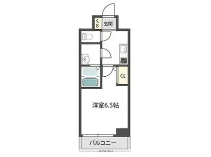 BLISS POINT 阿倍野Ⅱ(1K/4階)の間取り写真
