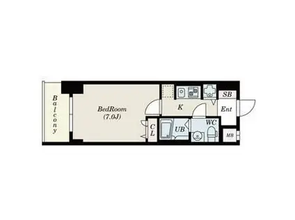 S-RESIDENCE難波BRILLER(1K/15階)の間取り写真