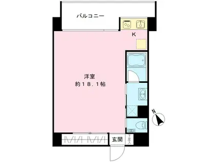 グランリーオ(ワンルーム/3階)の間取り写真