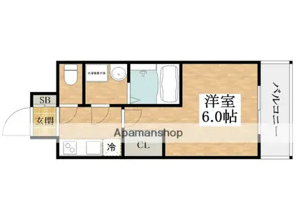 エスリードレジデンス大阪天王寺(1K/14階)の間取り写真