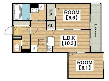 CONFORT YAMATO(2LDK/3階)の間取り写真