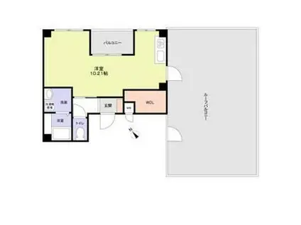 ヴィラペントハウス堺東(ワンルーム/8階)の間取り写真