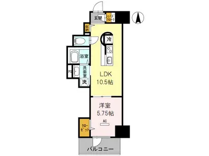 グラン ラヴィ レジデンス(1LDK/6階)の間取り写真