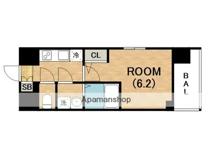 エスリード ザ・グレア大阪(1K/6階)の間取り写真