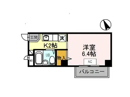 ビュー北花田(1K/2階)の間取り写真