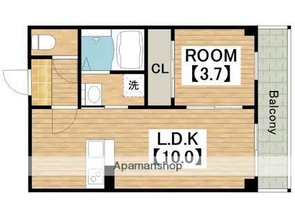 THE COLOR RESIDENCE(1LDK/3階)の間取り写真