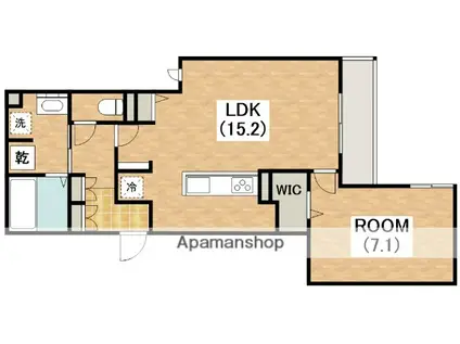 スペチアーレ平野西(1LDK/1階)の間取り写真