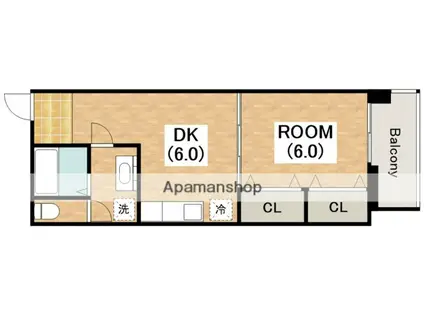 エスポワール(1DK/5階)の間取り写真