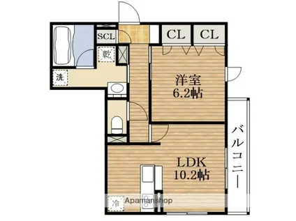 スペチアーレ鷹合(1LDK/3階)の間取り写真