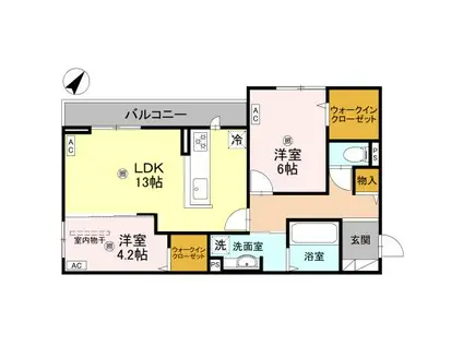パサログランデ百舌鳥本町3丁(2LDK/3階)の間取り写真