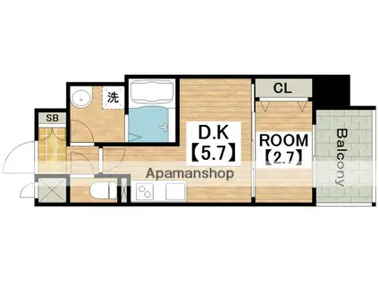 テラ堺市駅(1DK/1階)の間取り写真