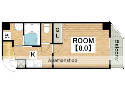 フィオーラマンション天王寺(1K/6階)の間取り写真