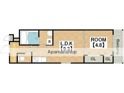 フジパレス長原ノース(1LDK/3階)の間取り写真