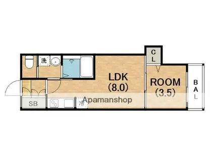 H-MAISON東住吉3(1LDK/2階)の間取り写真
